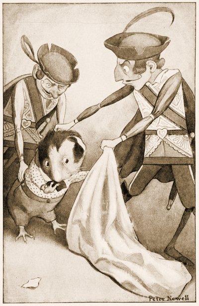 Into this they slipped the Guinea Pig, illustration for Lewis Carroll